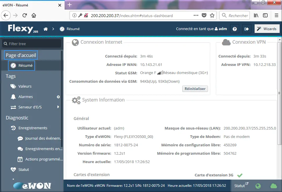 Flexy suivi des connexions